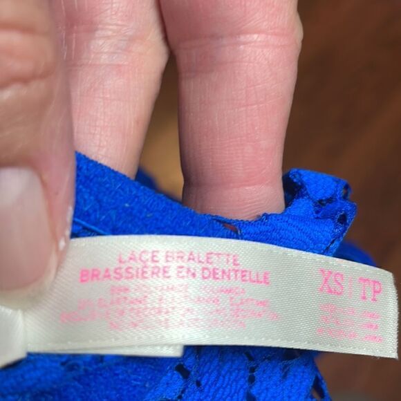 PINK Lace Push Up Bralette, bright blue, XS - Picture 6 of 7